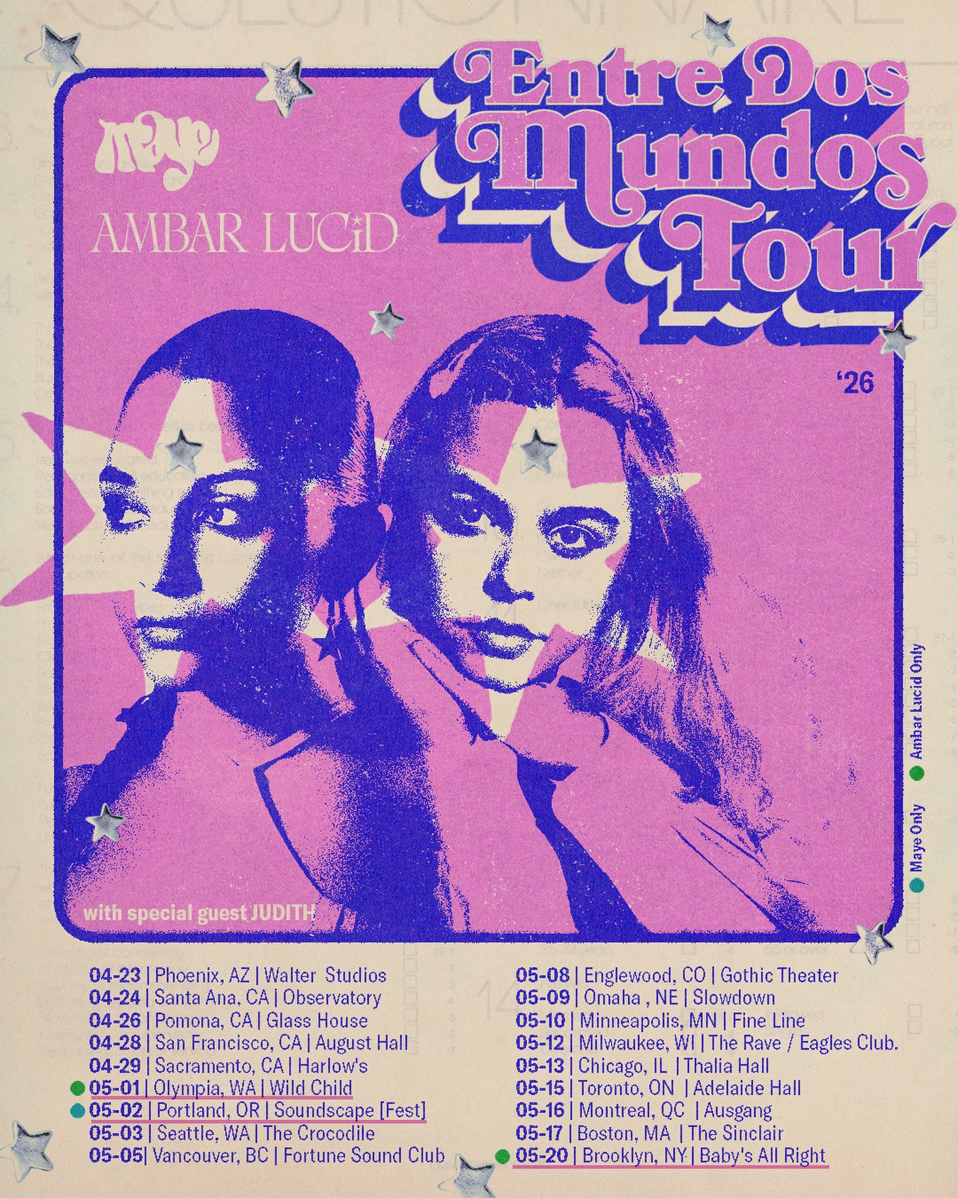 Ambar Lucid Entre Dos Mundos Tour Poster 2026